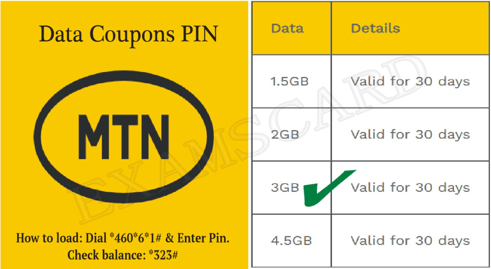 <h3><b>MTN 3GB DATA PIN</b></h3>